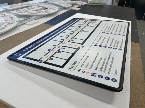 Tablica tyflograficzna na ścianie Tablica tyflograficzna na ścianie